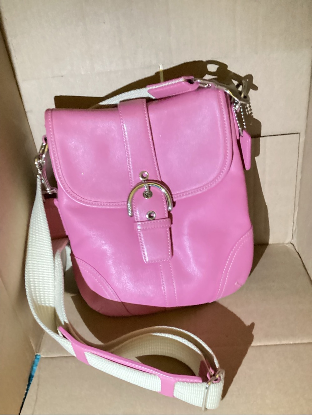 Coach Pink Soho Flap Messenger Style Crossbody Bag